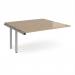 Adapt add on unit single 1600mm x 1600mm - silver frame, kendal oak top E1616-AB-S-KO