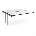 Adapt add on unit single 1600mm x 1600mm - silver frame, white top, black edge E1616-AB-S-WK