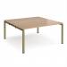 Adapt back to back desks 1600mm x 1600mm - green frame, beech top E1616-GN-B