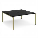 Adapt back to back desks 1600mm x 1600mm - green frame, black top E1616-GN-BK