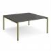 Adapt back to back desks 1600mm x 1600mm - green frame, storm grey top E1616-GN-OG
