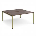 Adapt back to back desks 1600mm x 1600mm - green frame, walnut top E1616-GN-W