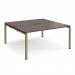 Adapt back to back desks 1600mm x 1600mm - green frame, walnut top E1616-GN-W