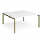Adapt back to back desks 1600mm x 1600mm - green frame, white top E1616-GN-WH