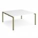 Adapt back to back desks 1600mm x 1600mm - green frame, white top E1616-GN-WH