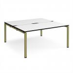 Adapt back to back desks 1600mm x 1600mm - green frame, white top, black edge E1616-GN-WK
