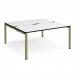 Adapt back to back desks 1600mm x 1600mm - green frame, white top, black edge E1616-GN-WK