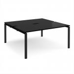 Adapt back to back desks 1600mm x 1600mm - black frame, black top E1616-K-BK
