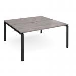 Adapt back to back desks 1600mm x 1600mm - black frame, grey oak top E1616-K-GO