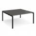 Adapt back to back desks 1600mm x 1600mm - black frame, storm grey top E1616-K-OG