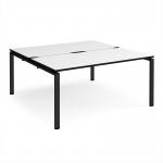 Adapt back to back desks 1600mm x 1600mm - black frame, white top, black edge E1616-K-WK