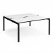 Adapt back to back desks 1600mm x 1600mm - black frame, white top, black edge E1616-K-WK