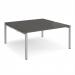 Adapt back to back desks 1600mm x 1600mm - silver frame, storm grey top E1616-S-OG