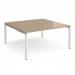 Adapt back to back desks 1600mm x 1600mm - white frame, kendal oak top E1616-WH-KO