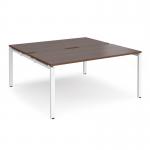 Adapt back to back desks 1600mm x 1600mm - white frame, walnut top E1616-WH-W