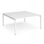 Adapt back to back desks 1600mm x 1600mm - white frame, white top E1616-WH-WH