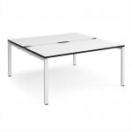 Adapt back to back desks 1600mm x 1600mm - white frame, white top, black edge E1616-WH-WK