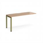 Adapt add on unit single 1600mm x 600mm - green frame, beech top E166-AB-GN-B