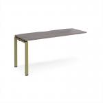 Adapt add on unit single 1600mm x 600mm - green frame, grey oak top E166-AB-GN-GO
