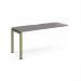 Adapt add on unit single 1600mm x 600mm - green frame, grey oak top E166-AB-GN-GO