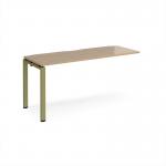 Adapt add on unit single 1600mm x 600mm - green frame, kendal oak top E166-AB-GN-KO
