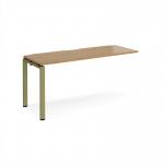 Adapt add on unit single 1600mm x 600mm - green frame, oak top E166-AB-GN-O