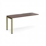 Adapt add on unit single 1600mm x 600mm - green frame, walnut top E166-AB-GN-W