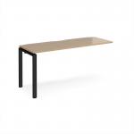 Adapt add on unit single 1600mm x 600mm - black frame, kendal oak top E166-AB-K-KO