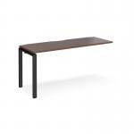 Adapt add on unit single 1600mm x 600mm - black frame, walnut top E166-AB-K-W