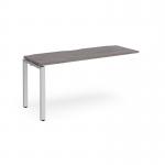 Adapt add on unit single 1600mm x 600mm - silver frame, grey oak top E166-AB-S-GO