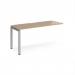Adapt add on unit single 1600mm x 600mm - silver frame, kendal oak top E166-AB-S-KO