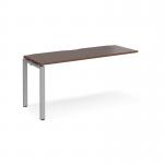 Adapt add on unit single 1600mm x 600mm - silver frame, walnut top E166-AB-S-W