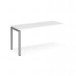 Adapt add on unit single 1600mm x 600mm - silver frame and white top