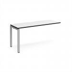 Adapt add on unit single 1600mm x 600mm - silver frame, white top, black edge E166-AB-S-WK