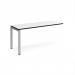 Adapt add on unit single 1600mm x 600mm - silver frame, white top, black edge E166-AB-S-WK