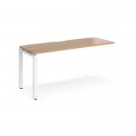 Adapt add on unit single 1600mm x 600mm - white frame and beech top