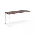 Adapt add on unit single 1600mm x 600mm - white frame and walnut top
