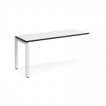 Adapt add on unit single 1600mm x 600mm - white frame, white top, black edge E166-AB-WH-WK