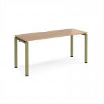 Adapt single desk 1600mm x 600mm - green frame, beech top E166-GN-B