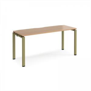 Adapt single desk 1600mm x 600mm - green frame, beech top E166-GN-B