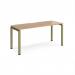 Adapt single desk 1600mm x 600mm - green frame, beech top E166-GN-B