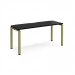 Adapt single desk 1600mm x 600mm - green frame, black top E166-GN-BK
