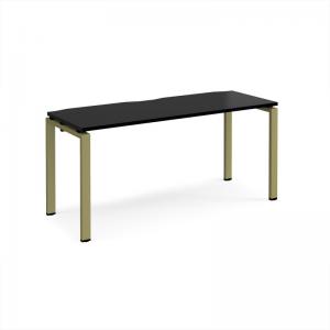 Adapt single desk 1600mm x 600mm - green frame, black top E166-GN-BK