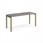 Adapt single desk 1600mm x 600mm - green frame, grey oak top E166-GN-GO