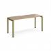Adapt single desk 1600mm x 600mm - green frame, kendal oak top E166-GN-KO