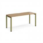 Adapt single desk 1600mm x 600mm - green frame, oak top E166-GN-O