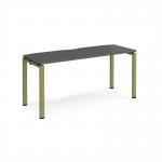 Adapt single desk 1600mm x 600mm - green frame, storm grey top E166-GN-OG