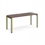 Adapt single desk 1600mm x 600mm - green frame, walnut top E166-GN-W