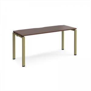 Adapt single desk 1600mm x 600mm - green frame, walnut top E166-GN-W