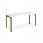 Adapt single desk 1600mm x 600mm - green frame, white top E166-GN-WH